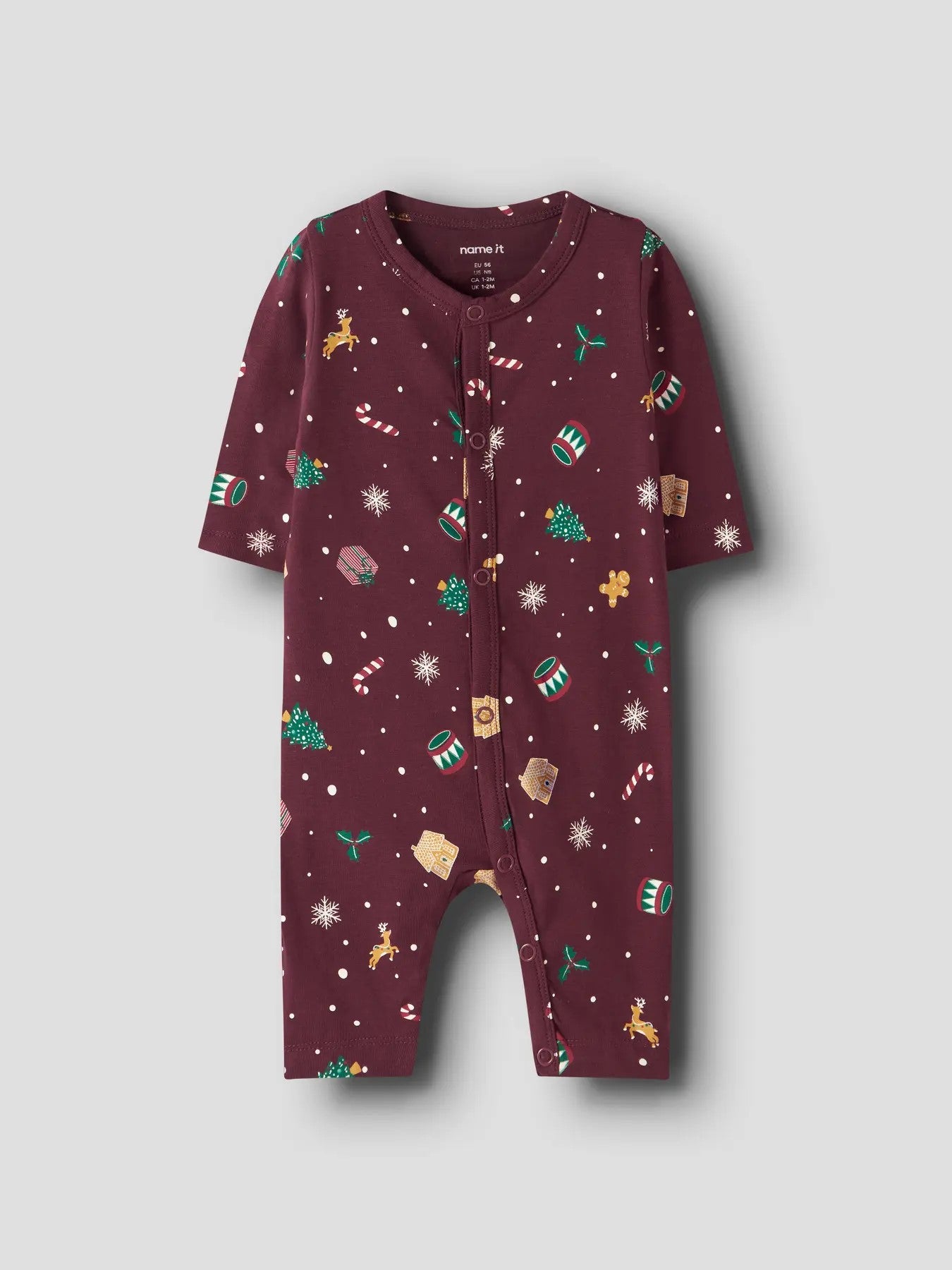Pre-Order | NBNVISMAS LS NIGHTSUIT - Burgundy